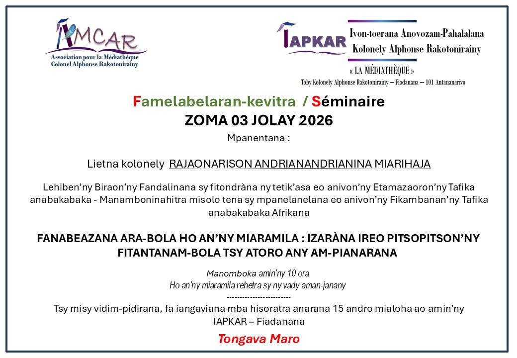 Seminaire 03 juillet 2026